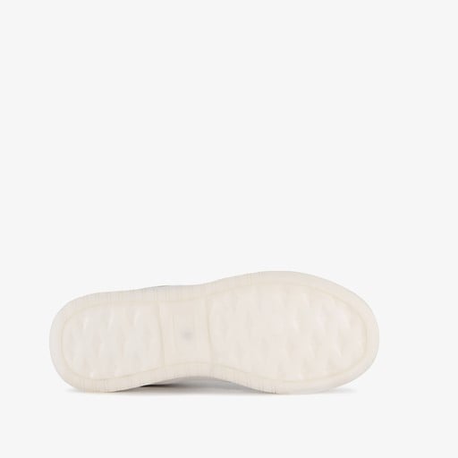 Leren dames sneakers wit blauw