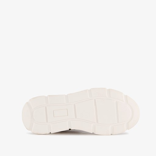 Dames dad sneakers beige wit