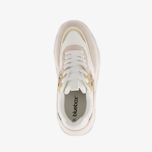 Dames dad sneakers beige wit