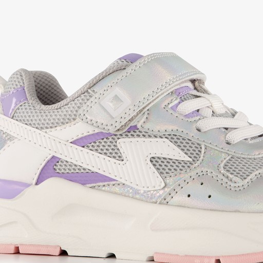 Meisjes dad sneakers metallic pastel