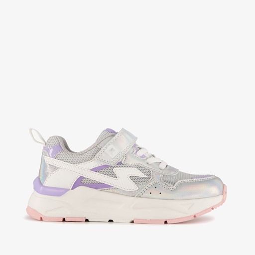 Meisjes dad sneakers metallic pastel