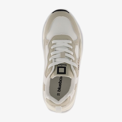 Meisjes dad sneakers luipaardprint beige
