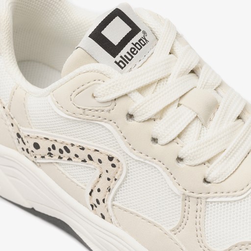 Meisjes dad sneakers luipaardprint beige