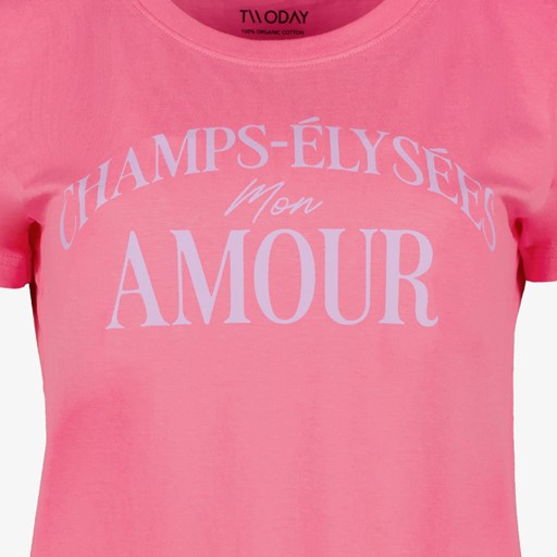 Dames T-shirt met opdruk roze