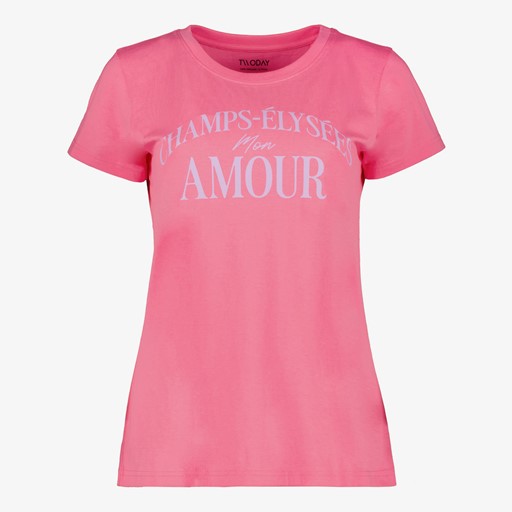 Dames T-shirt met opdruk roze