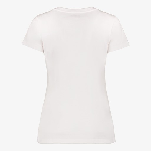 Dames T-shirt met opdruk wit roze