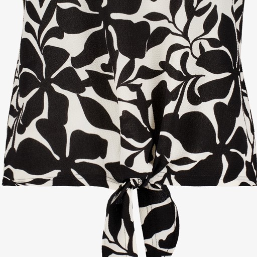 Geknoopte dames blouse met print