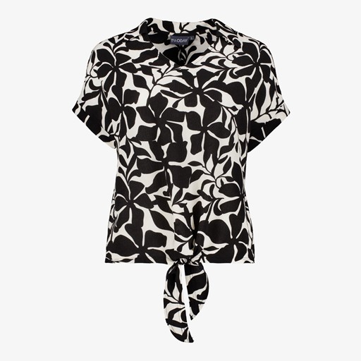 Geknoopte dames blouse met print