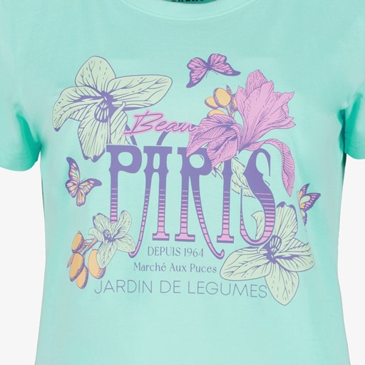 Dames T-shirt met opdruk turquoise