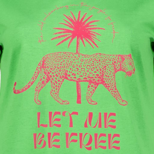Dames T-shirt met luipaard groen