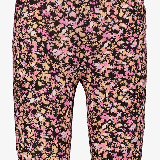 Meisjes flared broek met bloemenprint