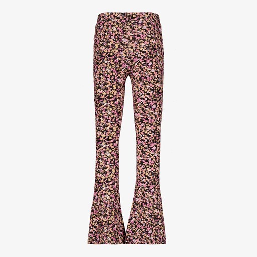 Meisjes flared broek met bloemenprint