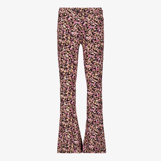 Meisjes flared broek met bloemenprint