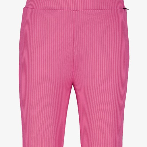 Geribde meisjes flared broek roze