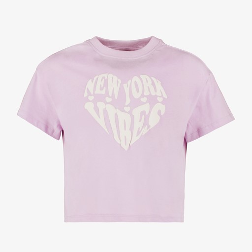 Cropped meisjes T-shirt lila