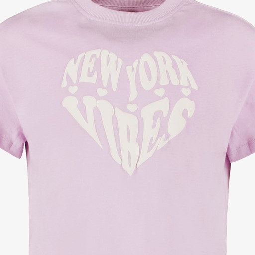 Cropped meisjes T-shirt lila
