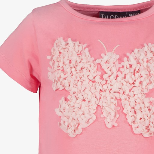 Meisjes T-shirt met vlinder roze