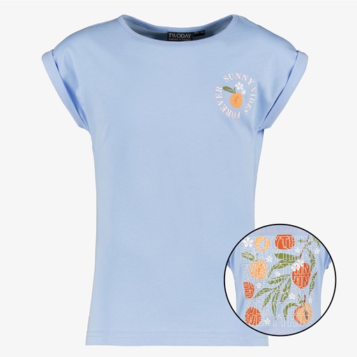 Meisjes T-shirt met backprint blauw