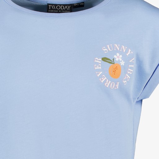 Meisjes T-shirt met backprint blauw