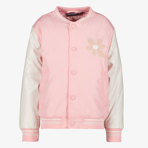 Meisjes bomberjack roze wit