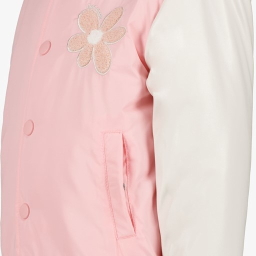 Meisjes bomberjack roze wit