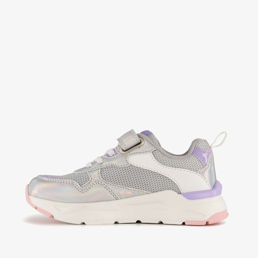 Meisjes dad sneakers metallic pastel