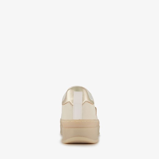 Dames sneakers plateauzool beige goud