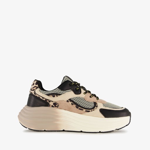 Dames dad sneakers met dierenprint
