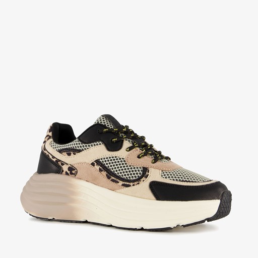 Dames dad sneakers met dierenprint