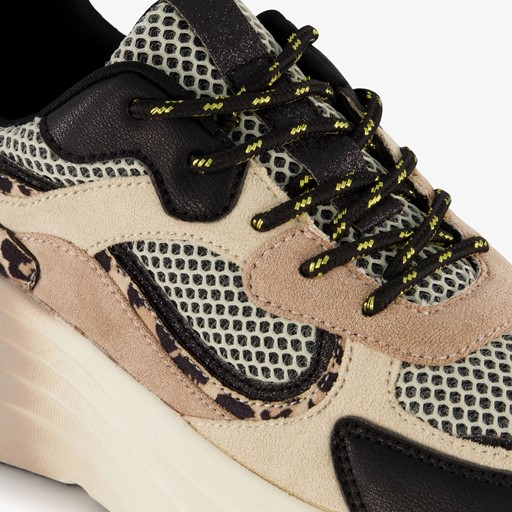 Dames dad sneakers met dierenprint