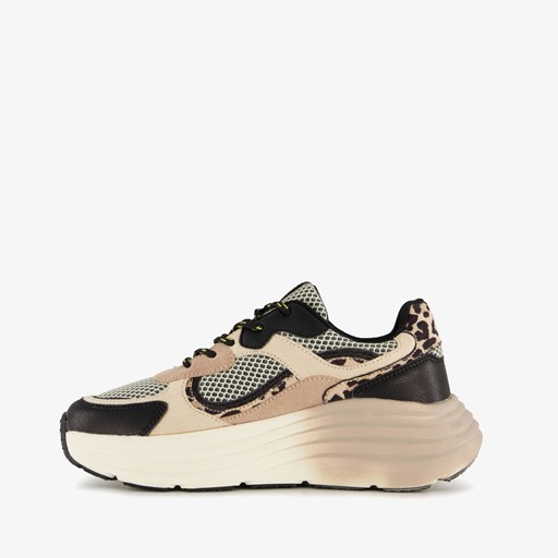 Dames dad sneakers met dierenprint