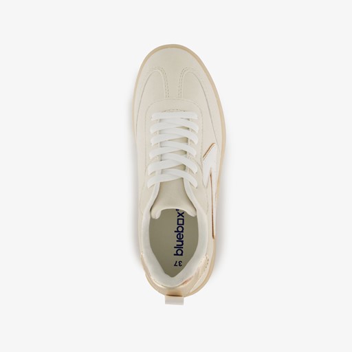 Dames sneakers plateauzool beige goud
