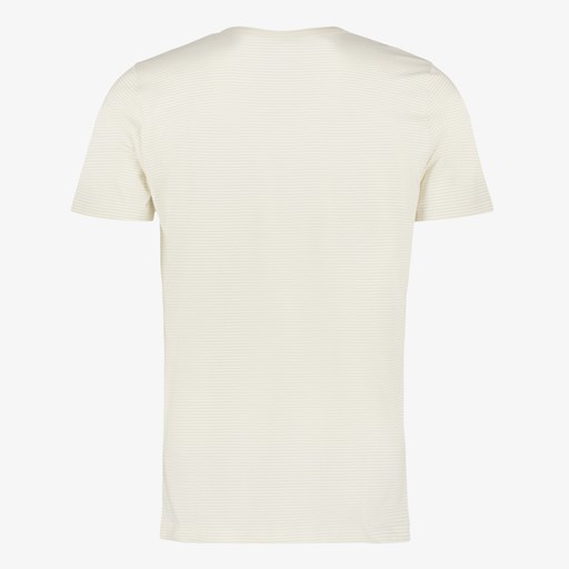 Heren T-shirt beige gestreept