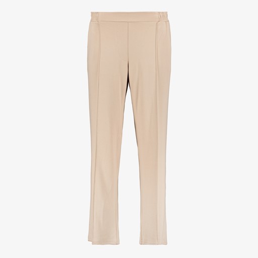 Dames pantalon met pintuck beige