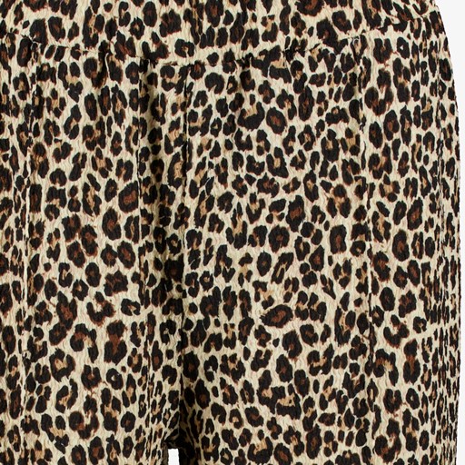 Dames pantalon met panterprint beige