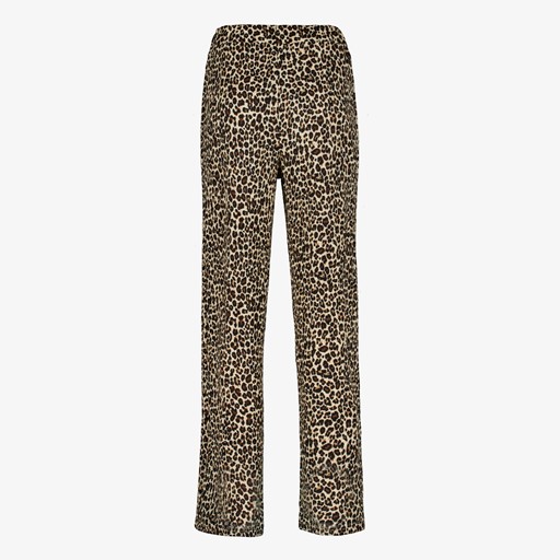Dames pantalon met panterprint beige