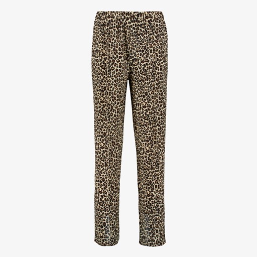 Dames pantalon met panterprint beige