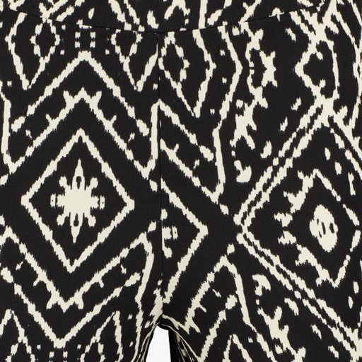 Dames flared broek ikat print zwart wit