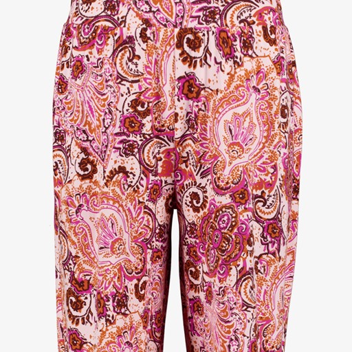Dames broek met paisley print roze