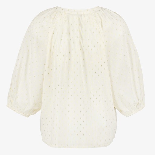 Dames blouse met lurex wit