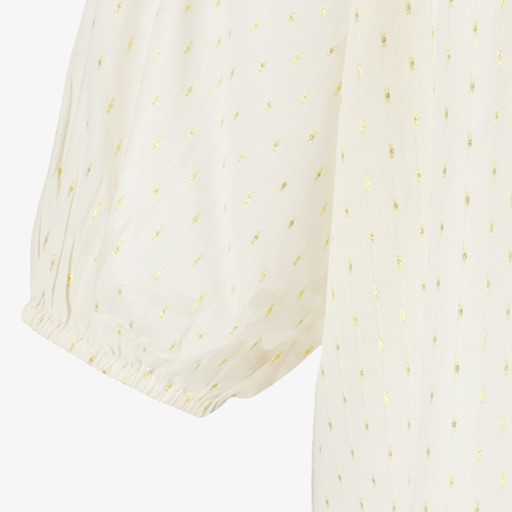 Dames blouse met lurex wit