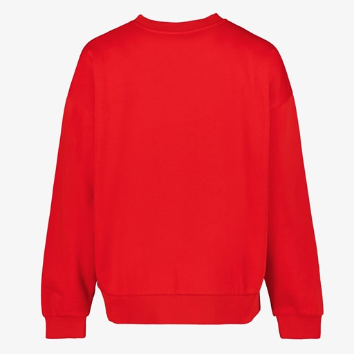 Dames sweater rood met tekstopdruk