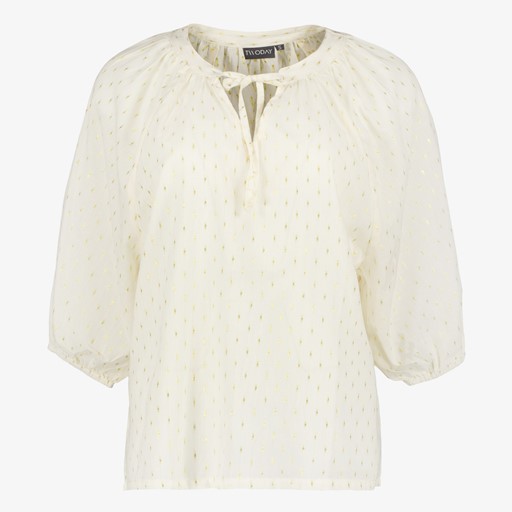 Dames blouse met lurex wit