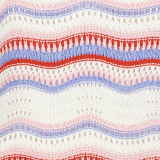 Gebreide dames trui gestreept wit