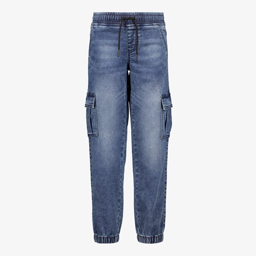 Jongens denim cargo jeans donkerblauw