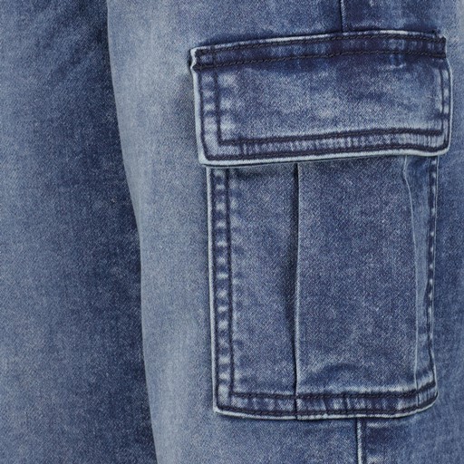 Jongens denim cargo jeans donkerblauw