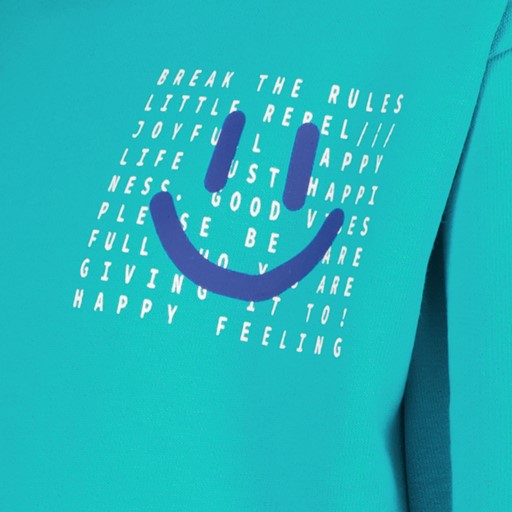 Jongens sweater met smiley blauw