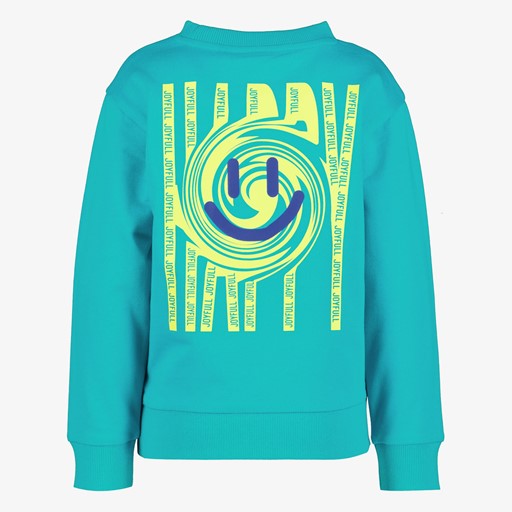 Jongens sweater met smiley blauw