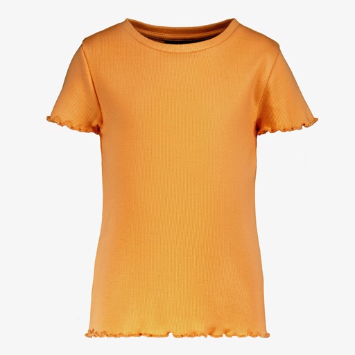 Meisjes rib T-shirt oranje