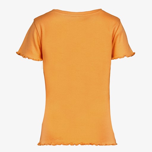 Meisjes rib T-shirt oranje